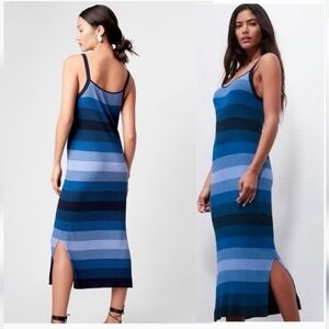 Banana Republic Striped Midi Sweater Sleeveless Dress